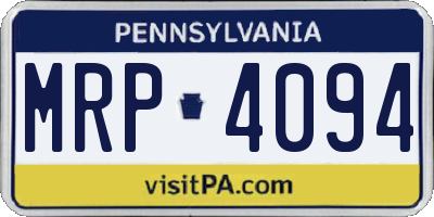 PA license plate MRP4094