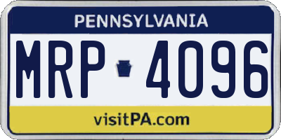 PA license plate MRP4096