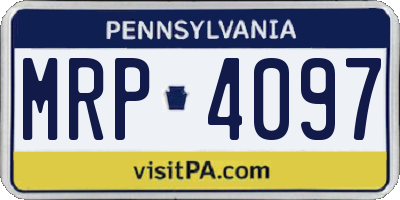 PA license plate MRP4097