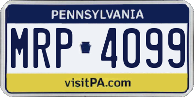 PA license plate MRP4099
