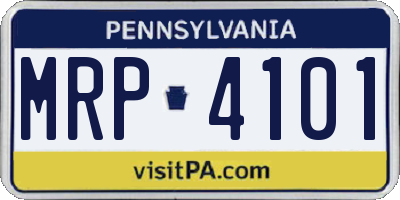 PA license plate MRP4101