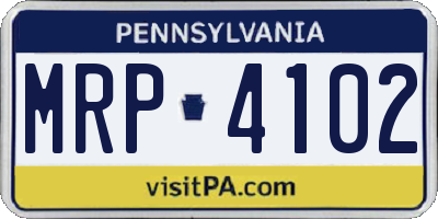 PA license plate MRP4102
