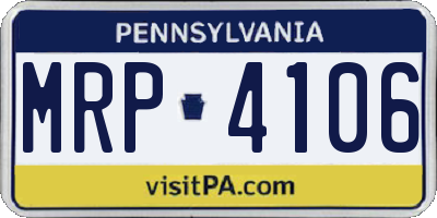 PA license plate MRP4106