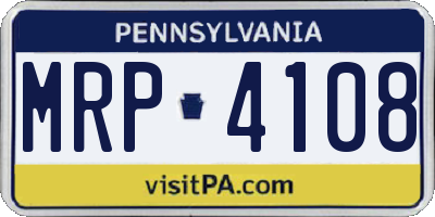 PA license plate MRP4108