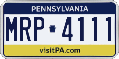 PA license plate MRP4111