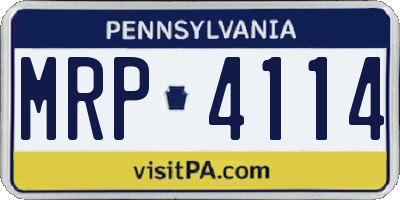 PA license plate MRP4114