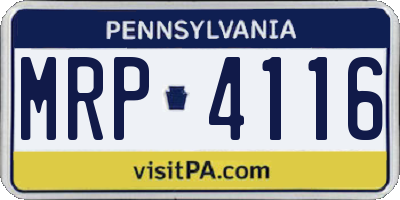 PA license plate MRP4116