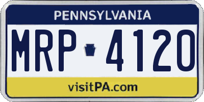 PA license plate MRP4120