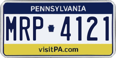 PA license plate MRP4121