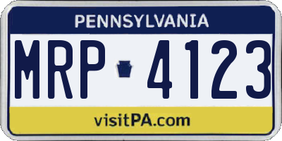 PA license plate MRP4123