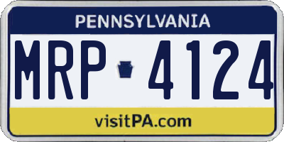 PA license plate MRP4124