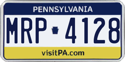 PA license plate MRP4128