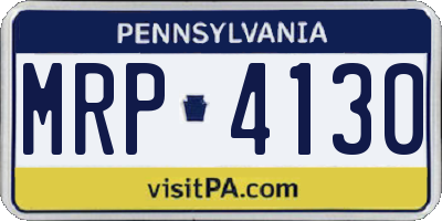 PA license plate MRP4130