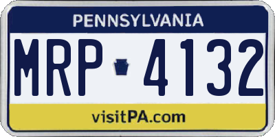 PA license plate MRP4132