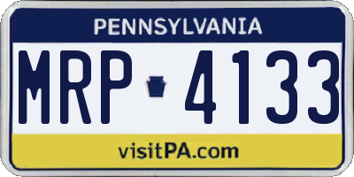 PA license plate MRP4133