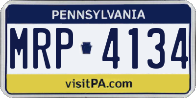 PA license plate MRP4134