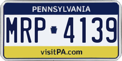 PA license plate MRP4139