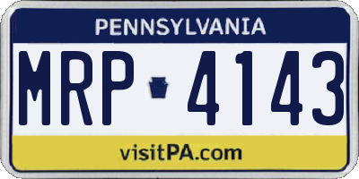 PA license plate MRP4143
