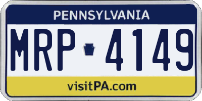 PA license plate MRP4149