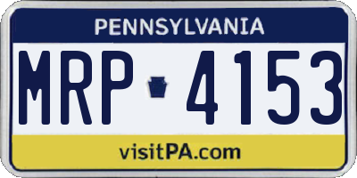 PA license plate MRP4153
