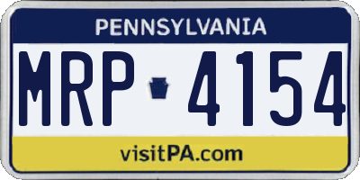 PA license plate MRP4154