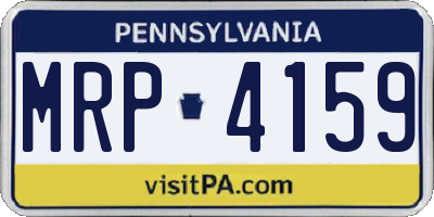 PA license plate MRP4159