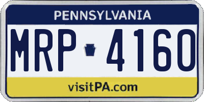PA license plate MRP4160