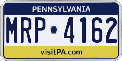 PA license plate MRP4162
