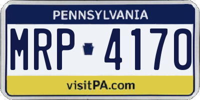 PA license plate MRP4170