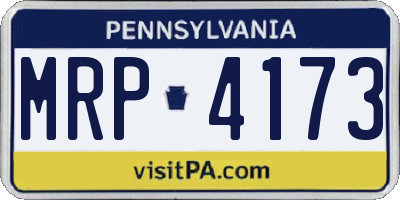 PA license plate MRP4173