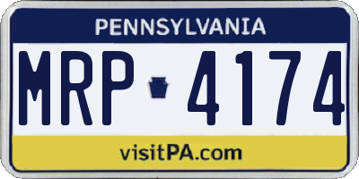 PA license plate MRP4174
