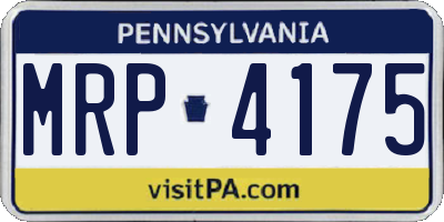 PA license plate MRP4175