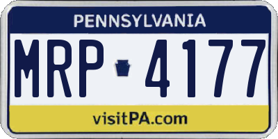 PA license plate MRP4177