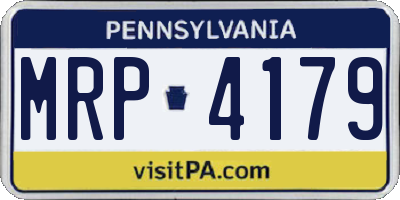 PA license plate MRP4179