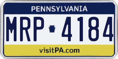 PA license plate MRP4184