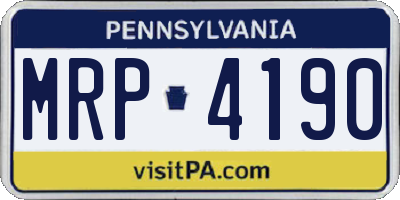 PA license plate MRP4190