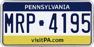 PA license plate MRP4195