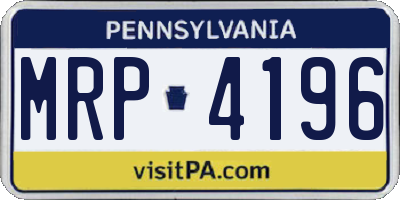 PA license plate MRP4196