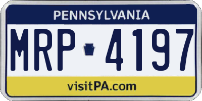 PA license plate MRP4197