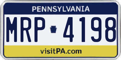 PA license plate MRP4198