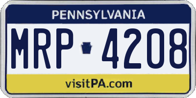 PA license plate MRP4208