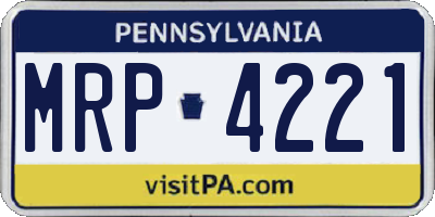 PA license plate MRP4221