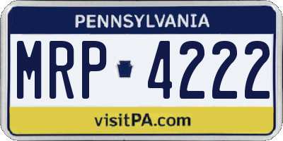 PA license plate MRP4222