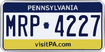 PA license plate MRP4227