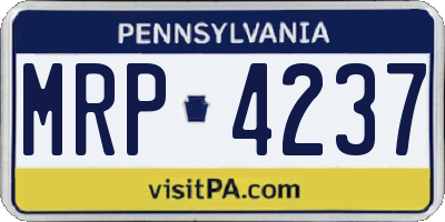 PA license plate MRP4237