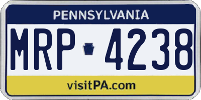 PA license plate MRP4238