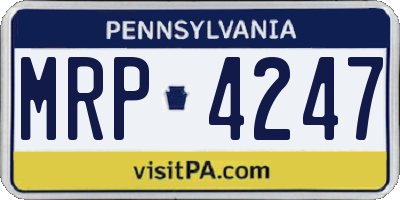 PA license plate MRP4247