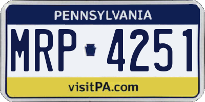 PA license plate MRP4251