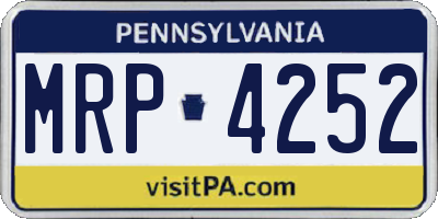 PA license plate MRP4252