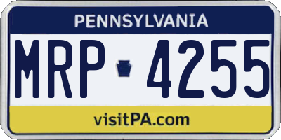 PA license plate MRP4255